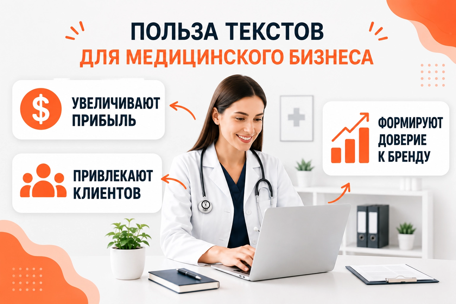 Иллюстрация к статье: Почему клиники и аптеки инвестируют в услуги медицинского копирайтера