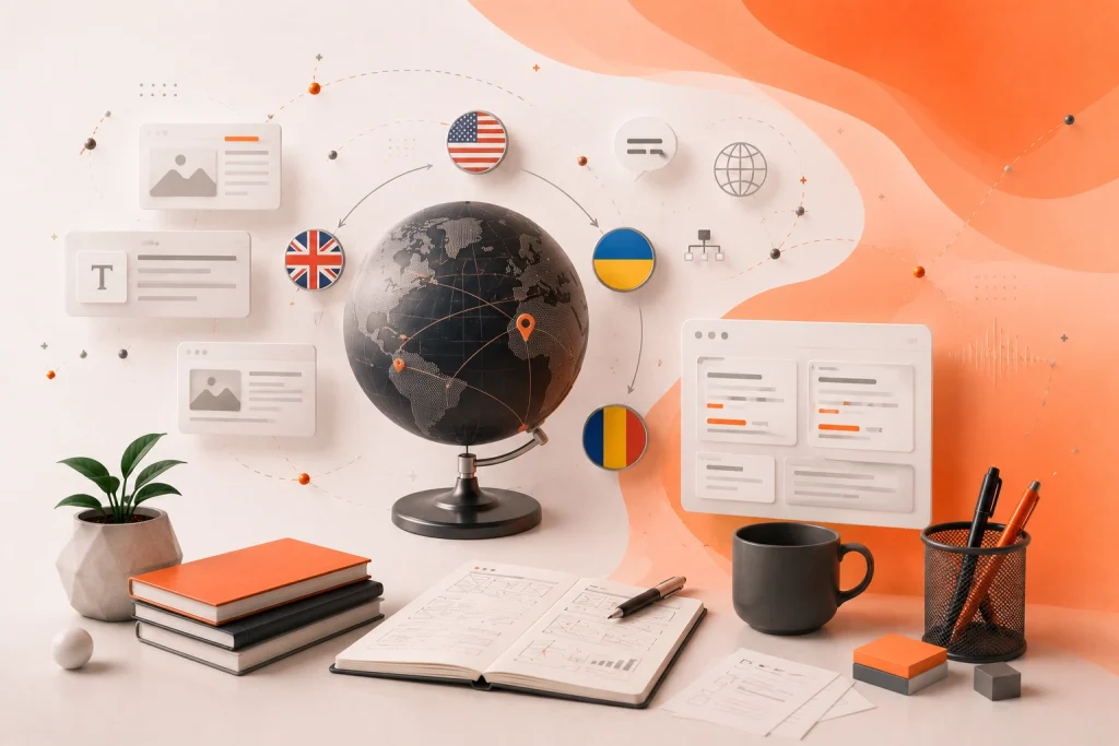Схема языковых направлений перевода для сайта